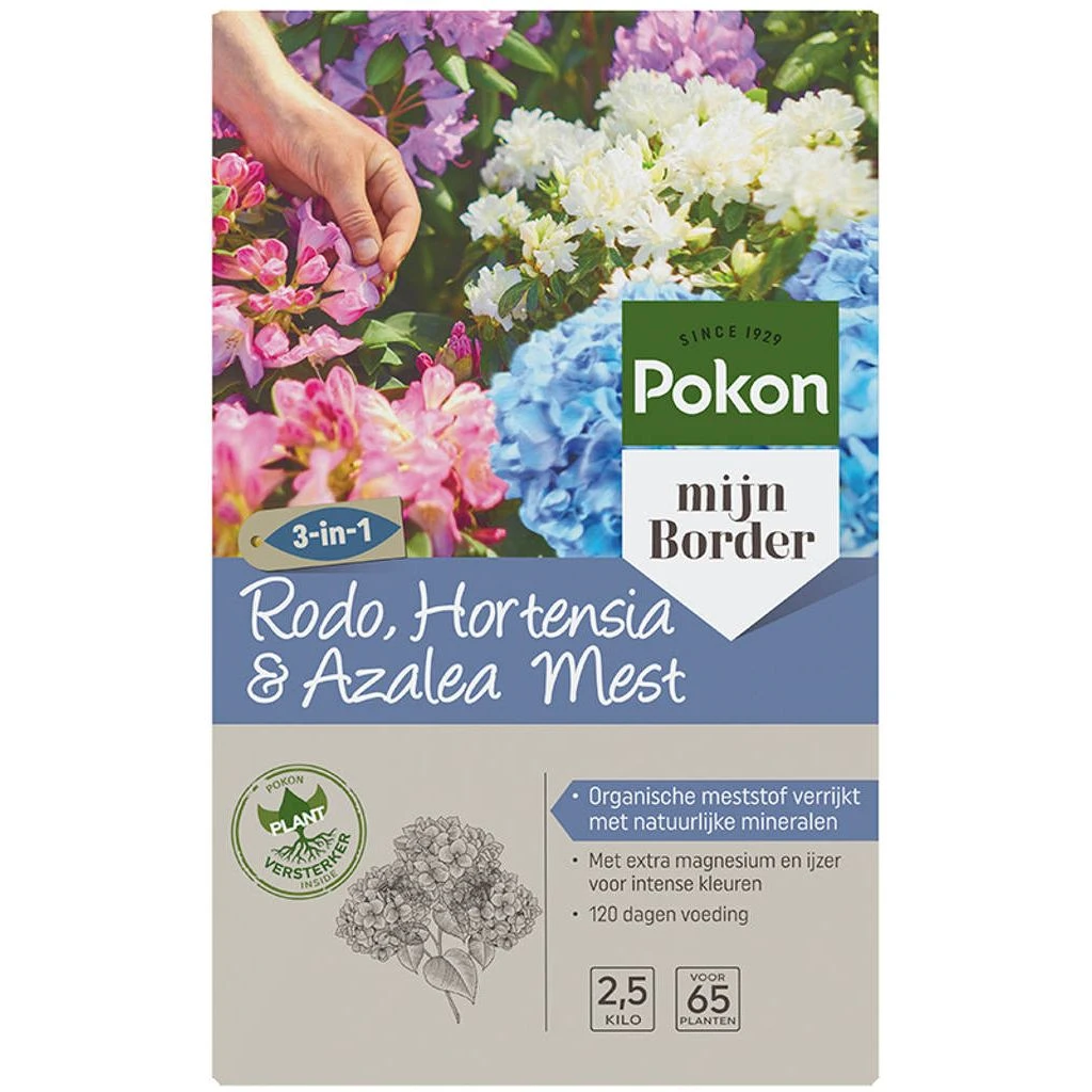Pokon Rodo, Hortensia & Azalea Mest 2,5 Kg 1 Pokon Rodo, Hortensia & Azalea Mest 2,5 Kg